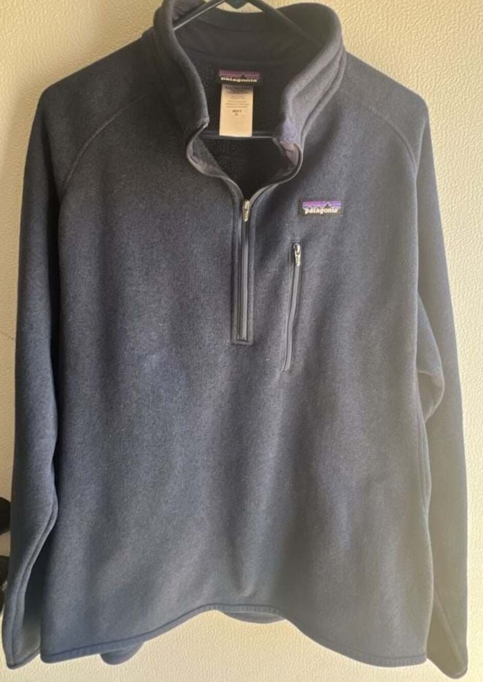 Patagonia Men's Better Sweater 1/4-Zip Fleece Pullover Navy Blue Size XL